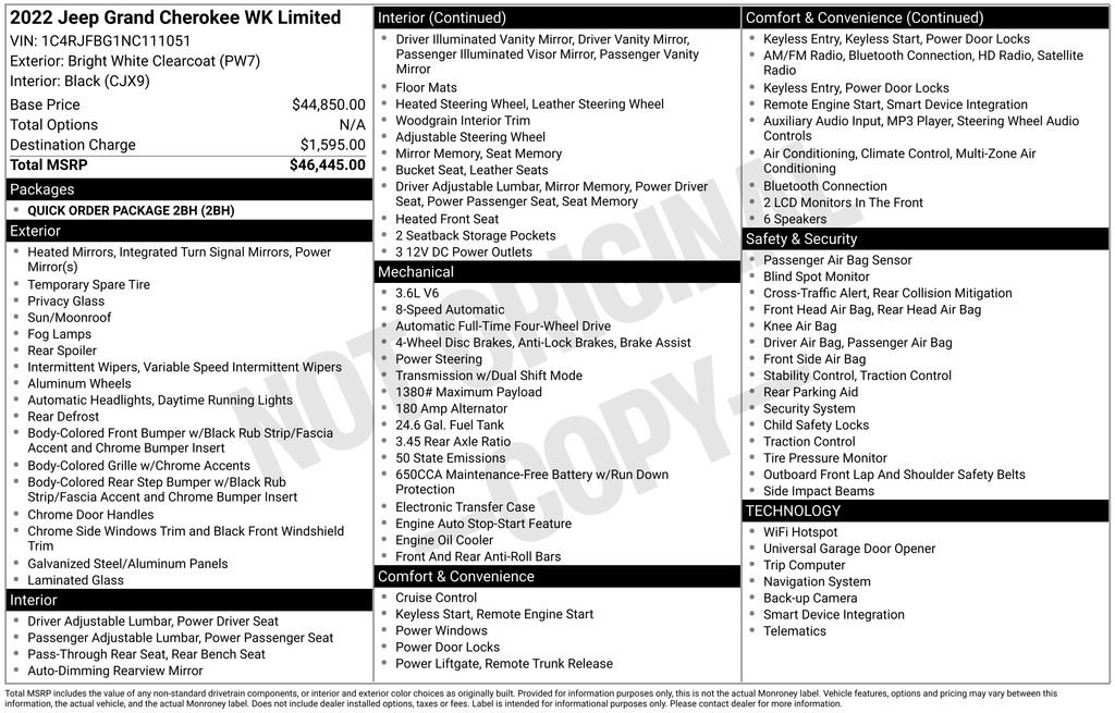 Used 2022 Jeep Grand Cherokee Limited AWD/4WD image 15