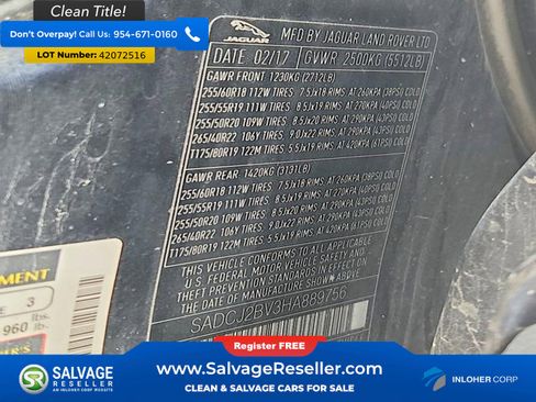 Used 2017 Jaguar F-PACE Premium image 16