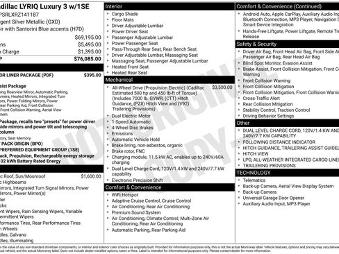 Certified 2024 Cadillac Lyriq Luxury w/ LPO, Floor Liner Package image 46