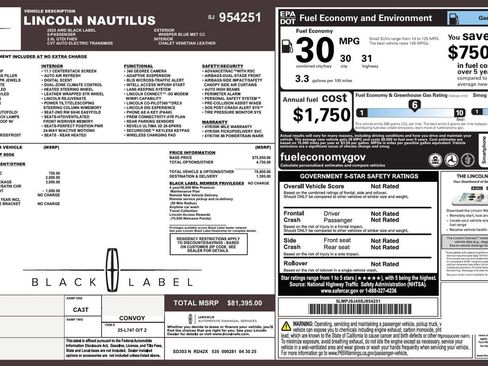 Used 2025 Lincoln Nautilus Black Label w/ Jet Appearance Package AWD/4WD image 24