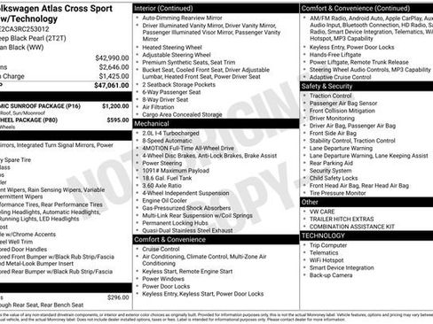 Certified 2024 Volkswagen Atlas Cross Sport SE w/ Panoramic Sunroof Package AWD/4WD image 43