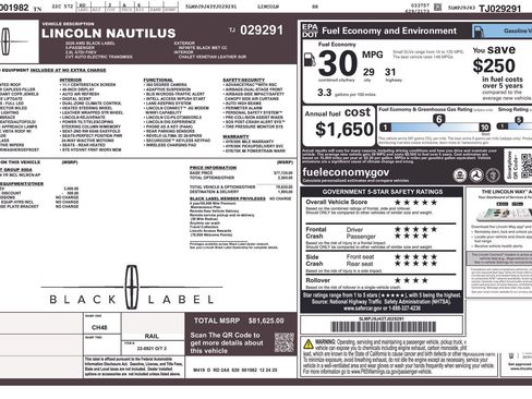 Used 2026 Lincoln Nautilus Black Label AWD/4WD image 15