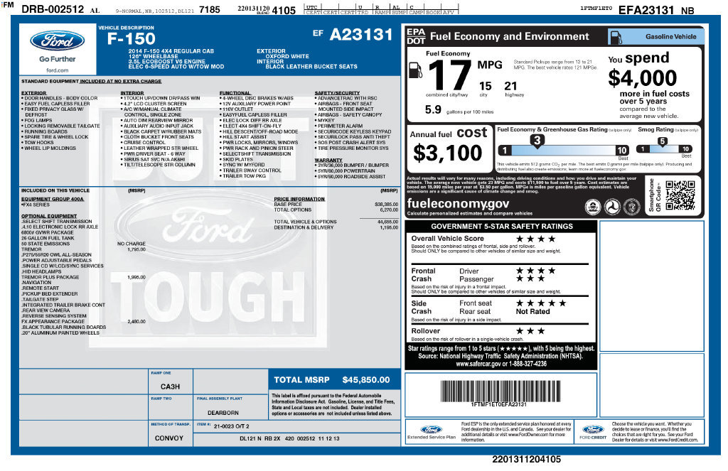 Used 2014 Ford F150 FX4 w/ FX Appearance Package AWD/4WD image 5