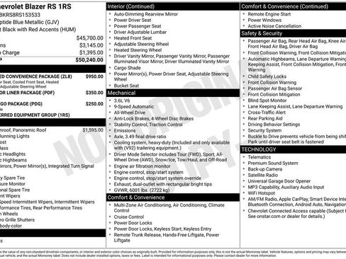 Used 2024 Chevrolet Blazer RS w/ Enhanced Convenience Package AWD/4WD image 6