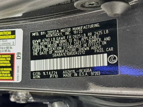 Used 2024 Lexus ES 300h F Sport w/ Accessory Package (Z1) FWD image 33