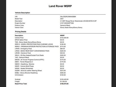 Used 2021 Land Rover Range Rover Westminster Edition image 3