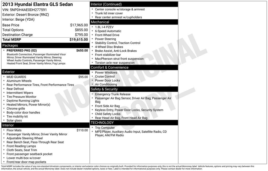 Used 2013 Hyundai Elantra GLS w/ Preferred Pkg FWD image 31