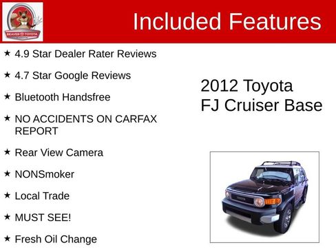 Used 2012 Toyota FJ Cruiser 4WD w/ Upgrade Pkg image 4