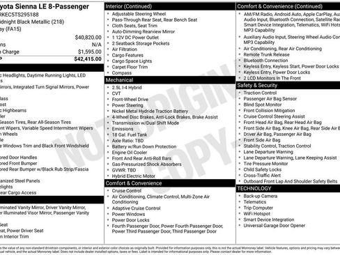 Used 2026 Toyota Sienna LE FWD image 1