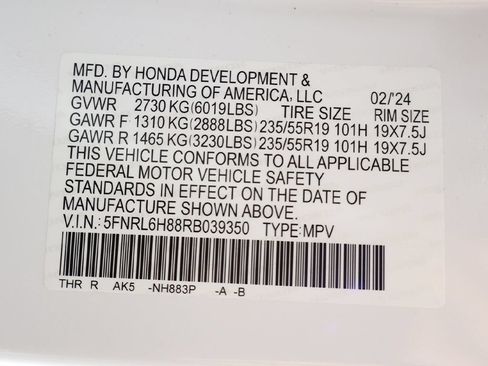 Used 2024 Honda Odyssey Touring image 61