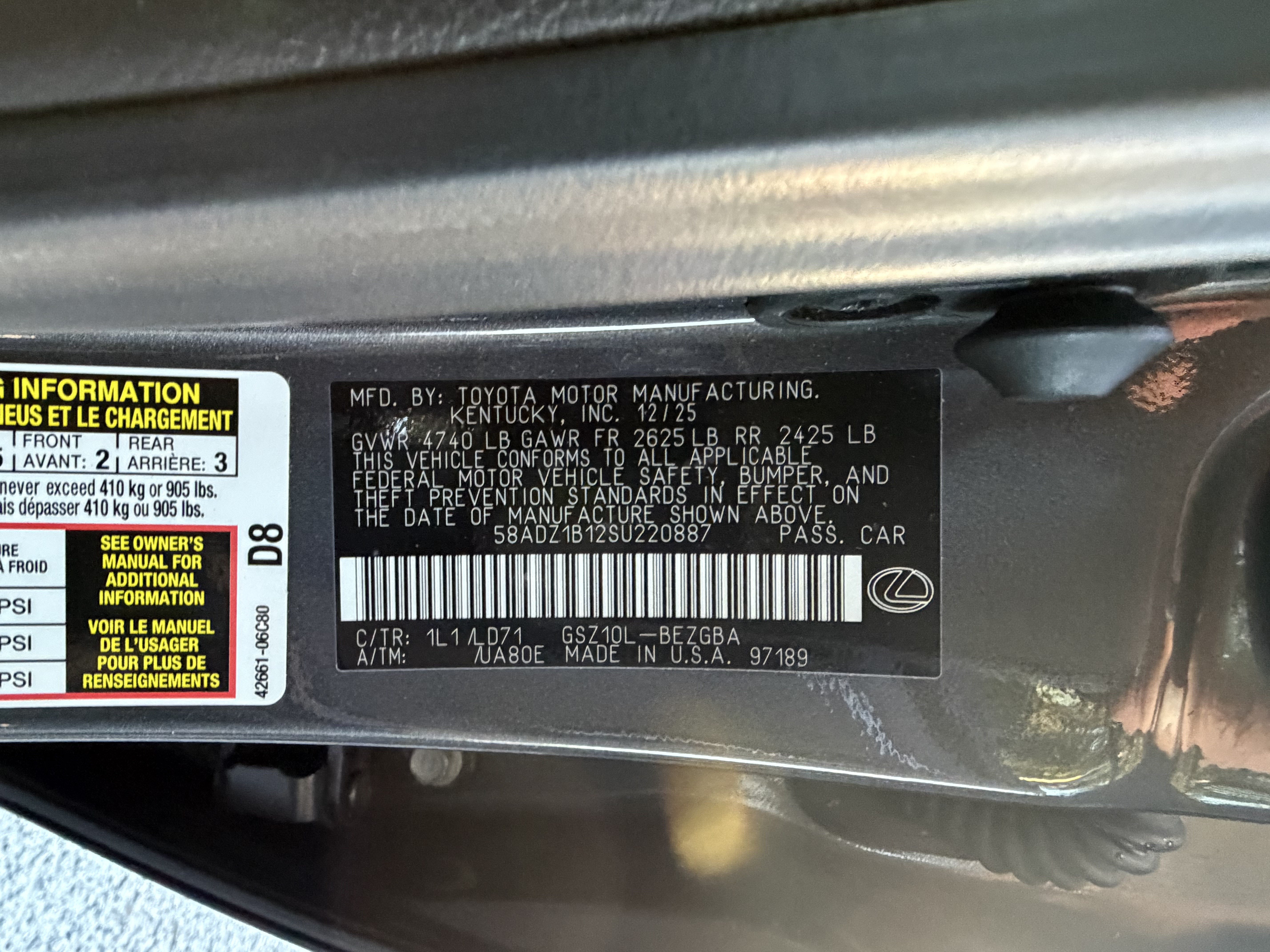Certified 2025 Lexus ES 350 w/ Premium Package FWD image 46