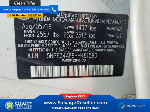 Used 2017 Hyundai Sonata Limited w/ Tech Package 03 FWD image 16
