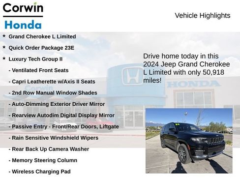 Used 2024 Jeep Grand Cherokee L Limited w/ Luxury Tech Group II AWD/4WD image 7