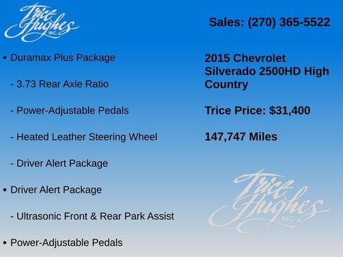 Used 2015 Chevrolet Silverado 2500 High Country w/ Duramax Plus Package AWD/4WD image 7