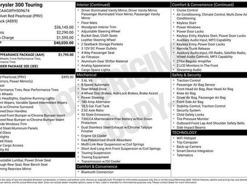 Used 2023 Chrysler 300 Touring w/ Sport Appearance Package RWD image 6