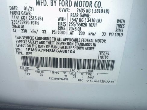 Used 2021 Ford Explorer Limited w/ Equipment Group 301A image 20