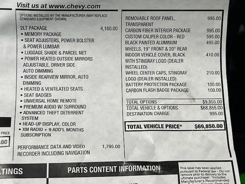 Used 2015 Chevrolet Corvette Stingray Coupe w/ 2LT Preferred Equipment Group image 15