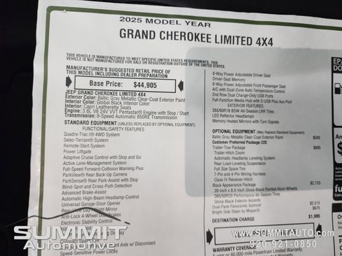 New 2025 Jeep Grand Cherokee Limited w/ Black Appearance Package image 35