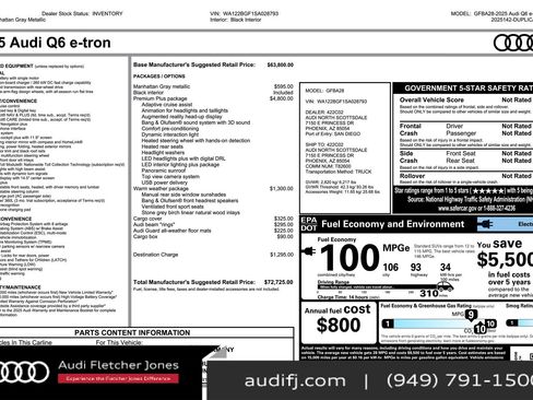 Used 2025 Audi Q6 e-tron Premium Plus w/ Premium Plus image 26