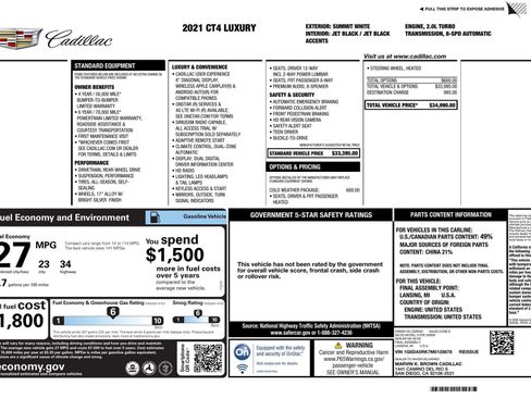 Used 2021 Cadillac CT4 Luxury w/ Cold Weather Package image 3