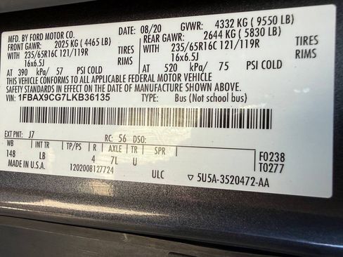 Used 2020 Ford Transit 350 XLT w/ Upfitter Package AWD/4WD image 43