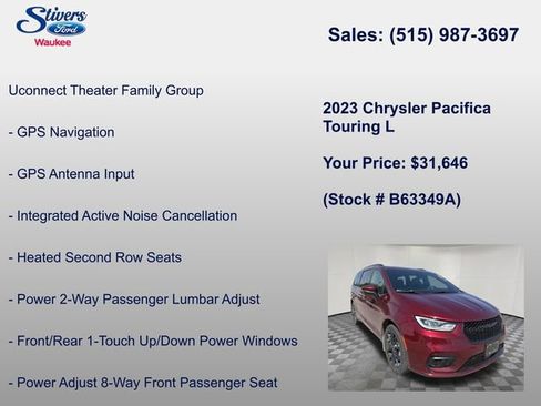 Used 2023 Chrysler Pacifica Touring-L w/ Uconnect Theater Family Group AWD/4WD image 27