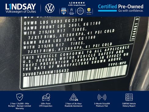 Certified 2022 Volkswagen Tiguan S image 26