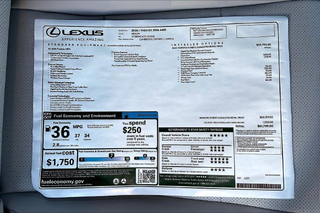 New 2026 Lexus RX 350h AWD/4WD image 14