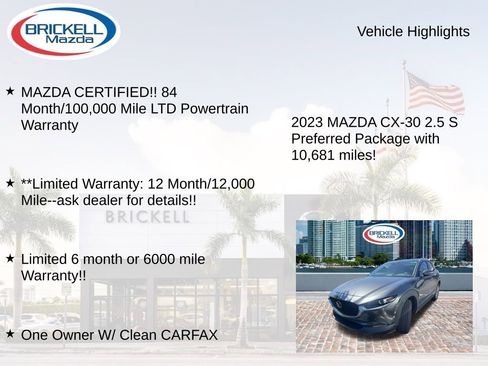 Used 2023 MAZDA CX-30 AWD 2.5 S w/ Preferred Package image 17