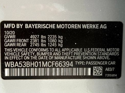 Used 2021 BMW 530i w/ Convenience Package RWD image 54
