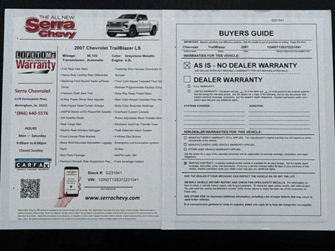 Used 2006 Chevrolet TrailBlazer LS w/ Skid Plate Package AWD/4WD image 10