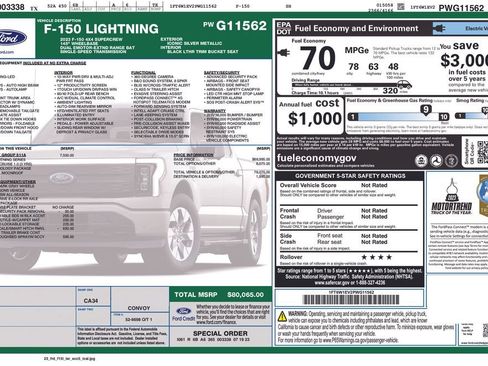 Used 2023 Ford F150 Lightning Lariat w/ Equipment Group 511A High AWD/4WD image 2