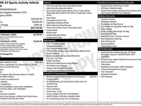 Used 2022 BMW X3 xDrive30i w/ M Sport Package 2 image 32