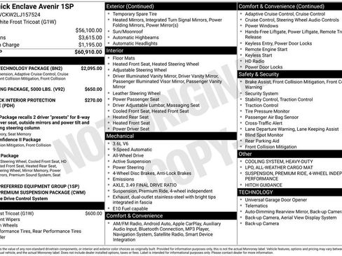 Used 2020 Buick Enclave Avenir w/ Avenir Technology Package image 2