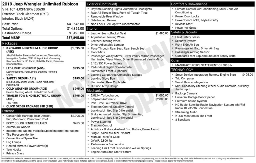 Used 2019 Jeep Wrangler Unlimited Rubicon AWD/4WD image 6