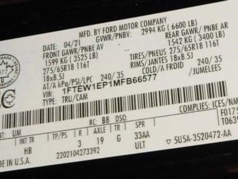 Used 2021 Ford F150 Lariat w/ Equipment Group 502A High AWD/4WD image 12