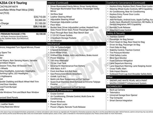 Used 2020 MAZDA CX-9 Touring w/ Touring Premium Package image 11