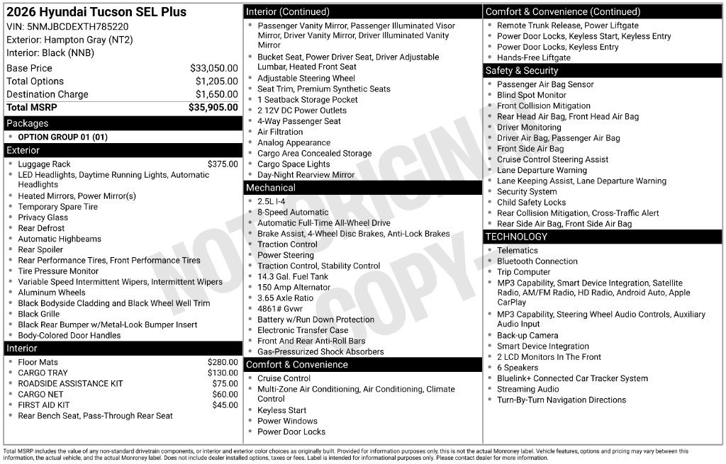 New 2026 Hyundai Tucson SEL Plus AWD/4WD image 30