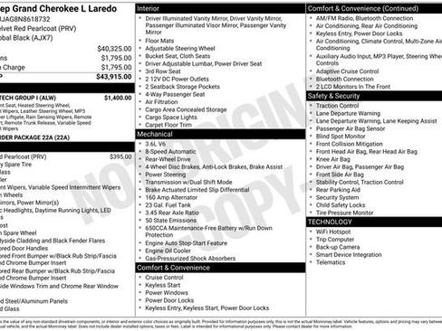 Used 2022 Jeep Grand Cherokee L Laredo w/ Luxury Tech Group I RWD image 16