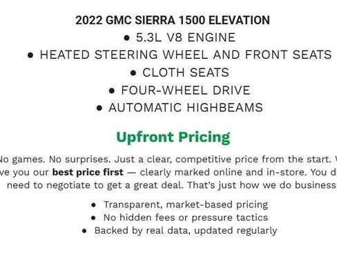 Used 2022 GMC Sierra 1500 Elevation w/ X31 Off-Road Package image 1