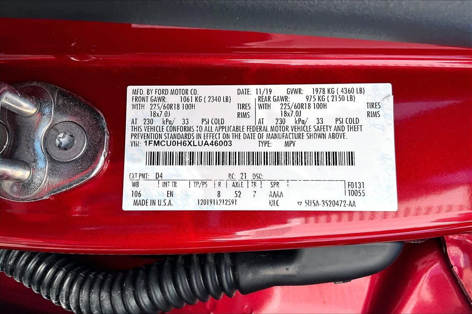 Used 2020 Ford Escape SEL FWD image 34
