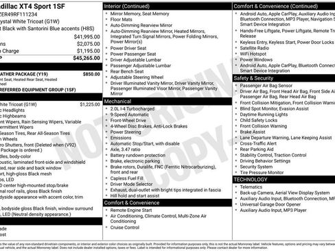 Used 2024 Cadillac XT4 Sport w/ Cold Weather Package FWD image 8