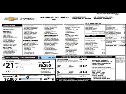 Used 2025 Chevrolet Silverado 1500 ZR2 w/ Technology Package image 3