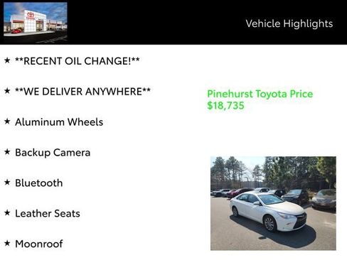 Used 2015 Toyota Camry XLE w/ Moonroof Package image 19