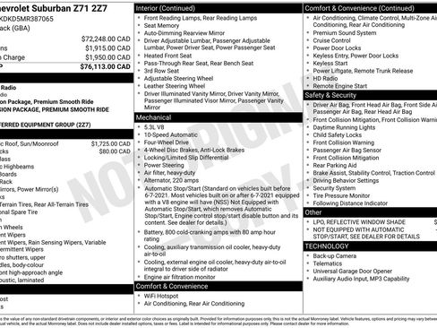 Used 2021 Chevrolet Suburban Z71 AWD/4WD image 4