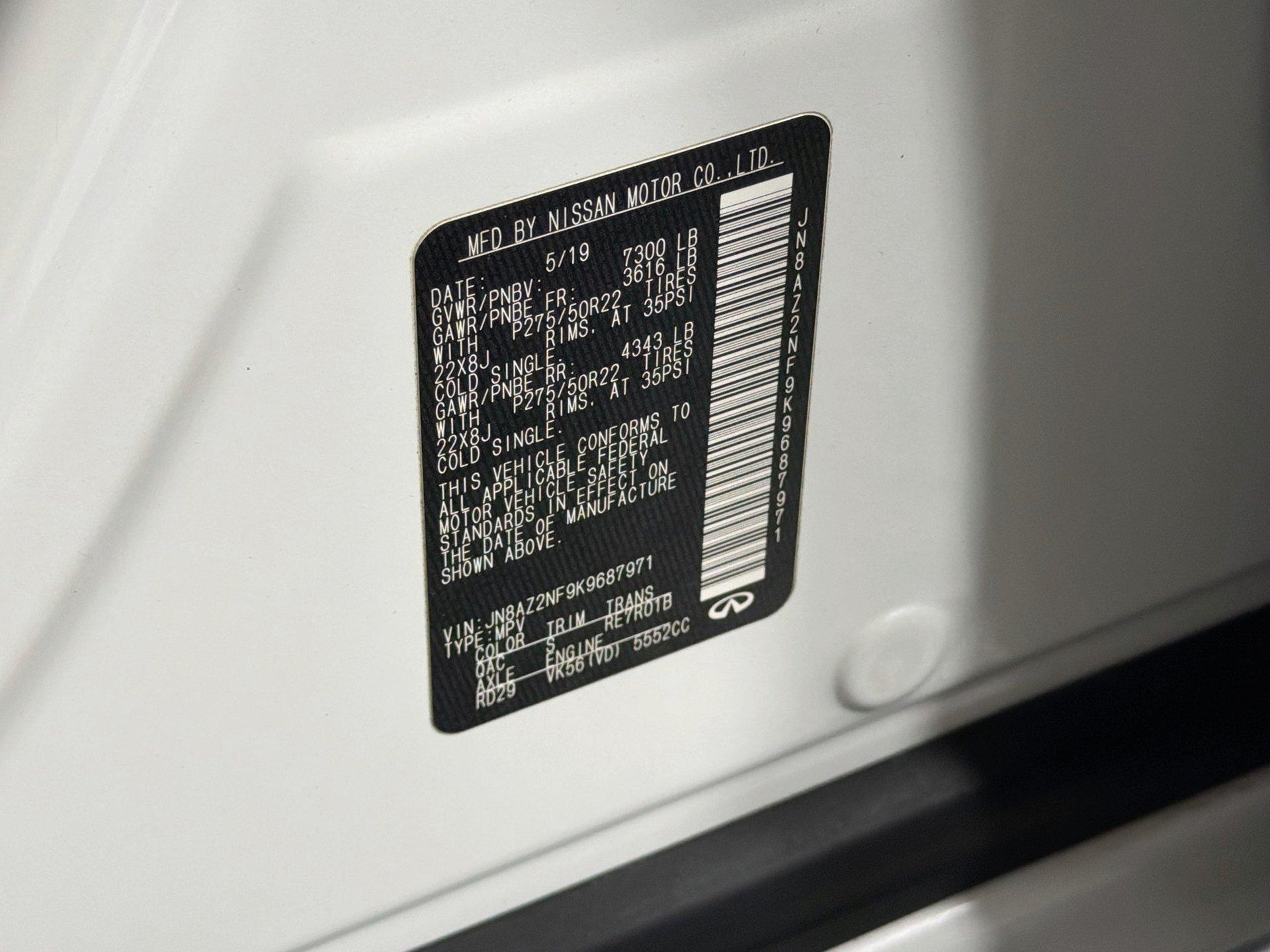 Used 2019 INFINITI QX80 Luxe w/ Proactive Package RWD image 34