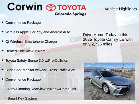 Used 2025 Toyota Camry LE image 7