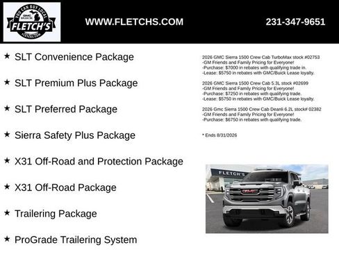 New 2026 GMC Sierra 1500 SLT w/ SLT Premium Plus Package AWD/4WD image 3
