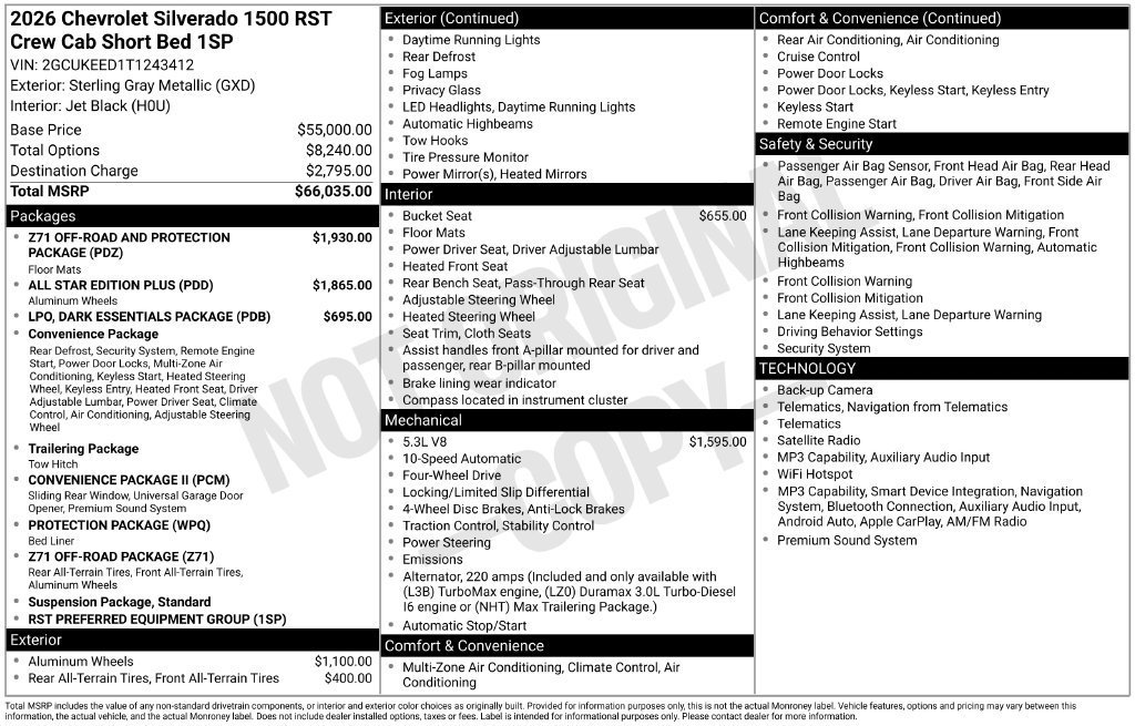 New 2026 Chevrolet Silverado 1500 RST AWD/4WD image 4