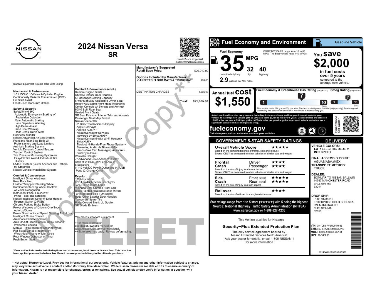 Used 2024 Nissan Versa SR FWD image 5